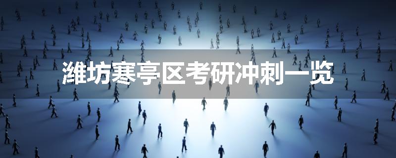 潍坊寒亭区考研冲刺一览