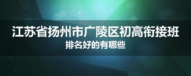 江苏省扬州市广陵区初高衔接班排名好的有哪些