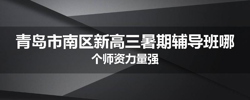 青岛市南区新高三暑期辅导班哪个师资力量强