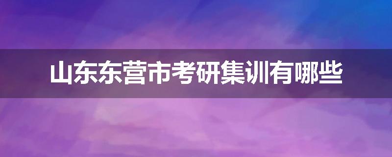 山东东营市考研集训有哪些