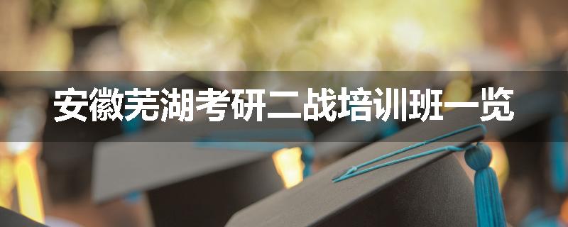 安徽芜湖考研二战培训班一览