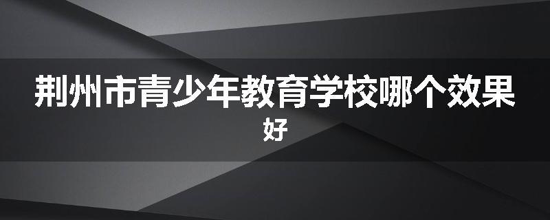 荆州市青少年教育学校哪个效果好