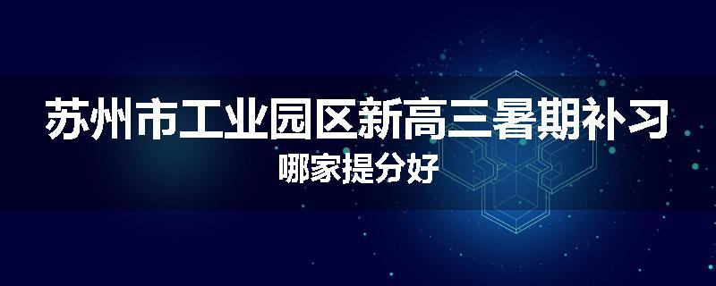 苏州市工业园区新高三暑期补习哪家提分好