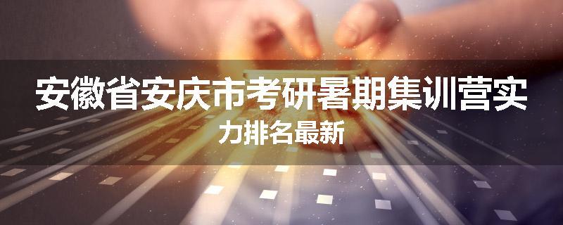 安徽省安庆市考研暑期集训营实力排名最新