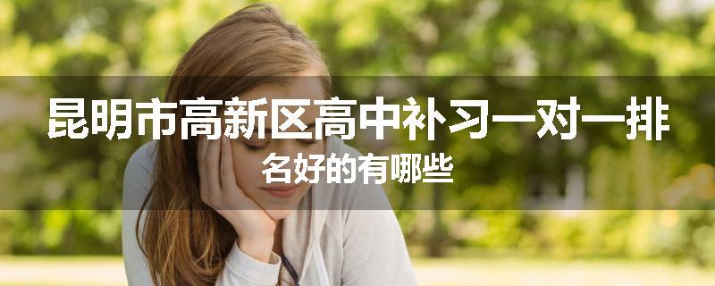 昆明市高新区高中补习一对一排名好的有哪些