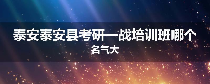 泰安泰安县考研一战培训班哪个名气大