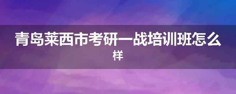 青岛莱西市考研一战培训班怎么样