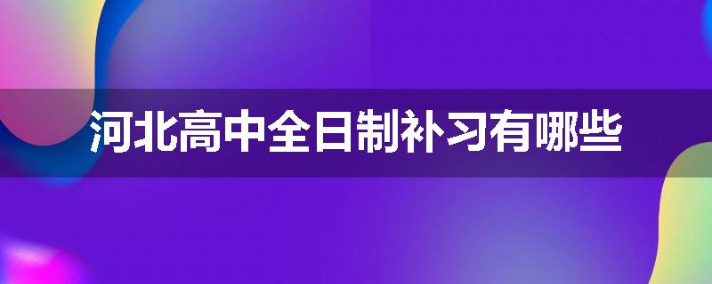 河北高中全日制补习有哪些