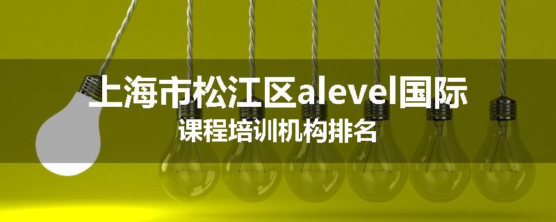 上海市松江区alevel国际课程培训机构排名