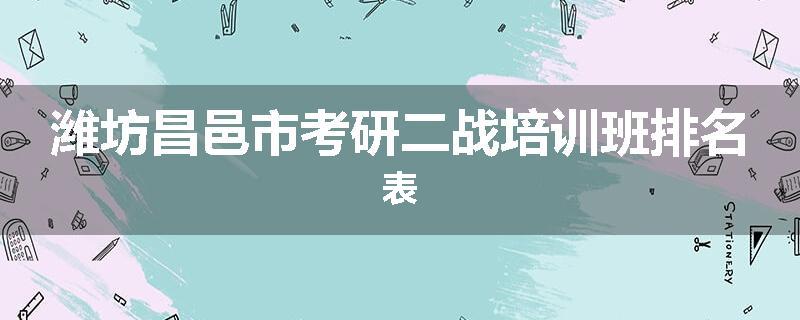 潍坊昌邑市考研二战培训班排名表
