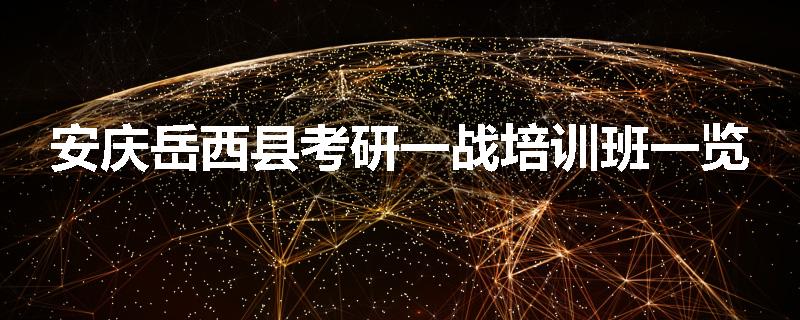 安庆岳西县考研一战培训班一览