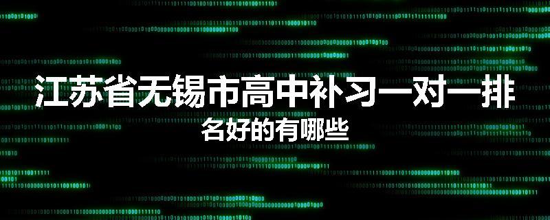 江苏省无锡市高中补习一对一排名好的有哪些