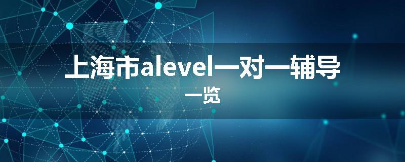 上海市alevel一对一辅导一览