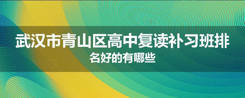 武汉市青山区高中复读补习班排名好的有哪些