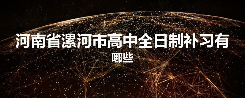 河南省漯河市高中全日制补习有哪些