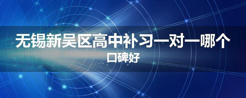 无锡新吴区高中补习一对一哪个口碑好
