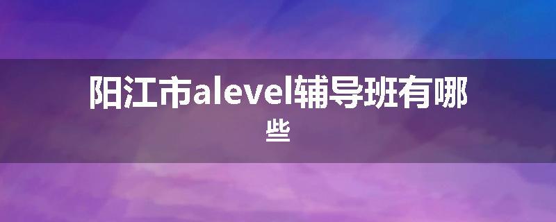 阳江市alevel辅导班有哪些