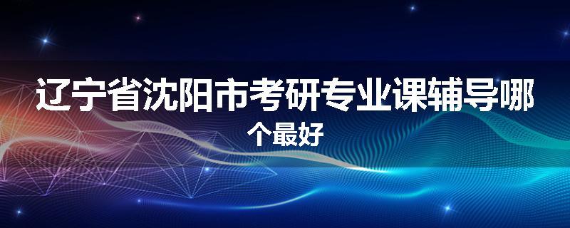 辽宁省沈阳市考研专业课辅导哪个最好