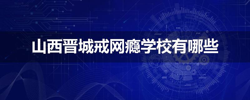 山西晋城戒网瘾学校有哪些