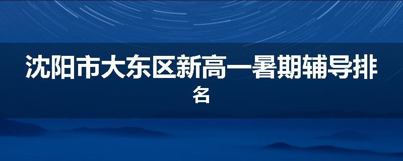 沈阳市大东区新高一暑期辅导排名