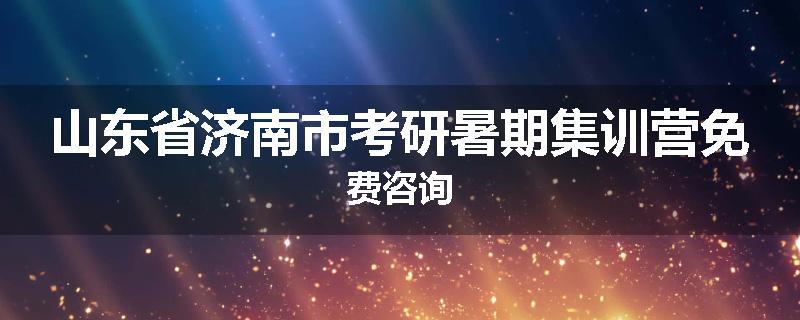 山东省济南市考研暑期集训营免费咨询