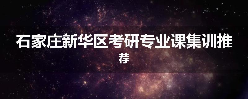 石家庄新华区考研专业课集训推荐