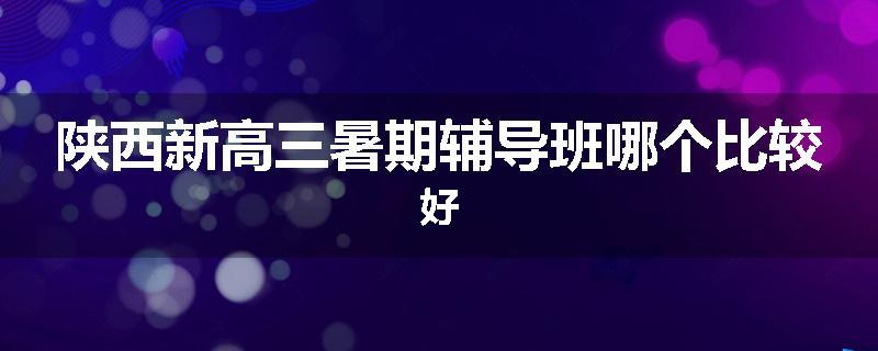 陕西新高三暑期辅导班哪个比较好