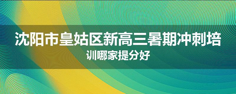 沈阳市皇姑区新高三暑期冲刺培训哪家提分好