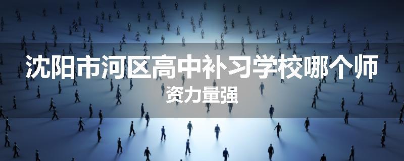 沈阳市河区高中补习学校哪个师资力量强