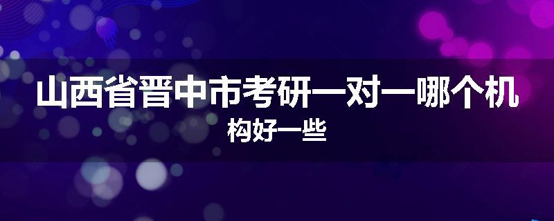 山西省晋中市考研一对一哪个机构好一些