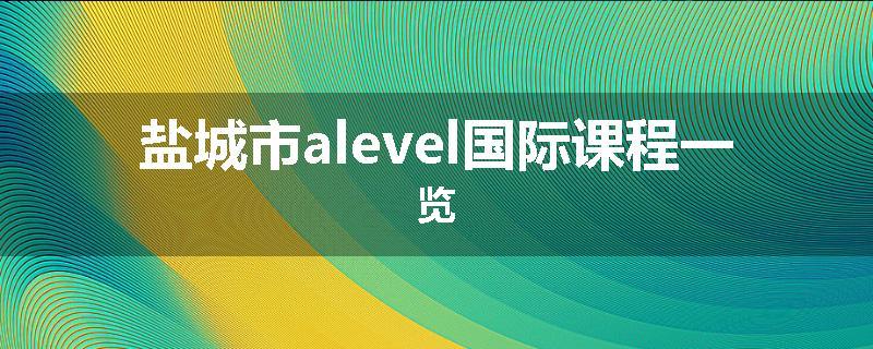 盐城市alevel国际课程一览