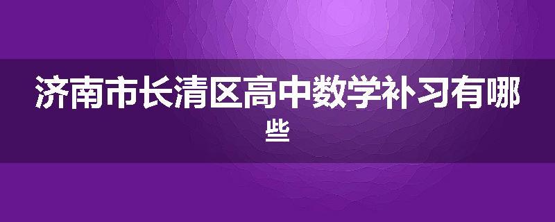 济南市长清区高中数学补习有哪些