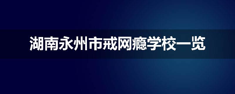 湖南永州市戒网瘾学校一览