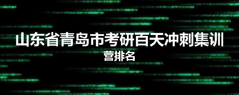 山东省青岛市考研百天冲刺集训营排名