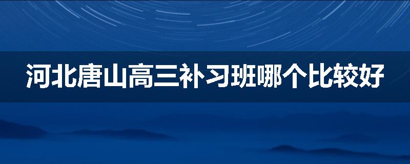 河北唐山高三补习班哪个比较好