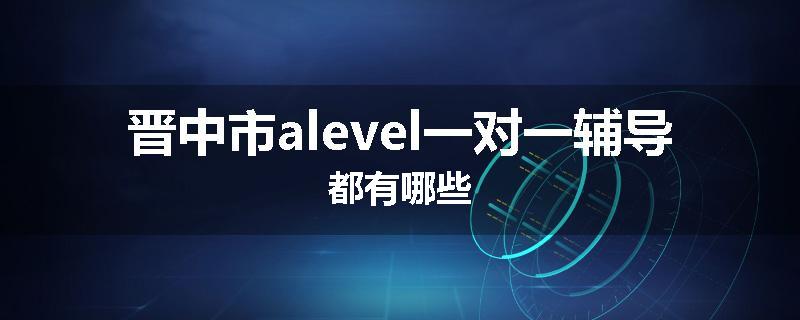 晋中市alevel一对一辅导都有哪些