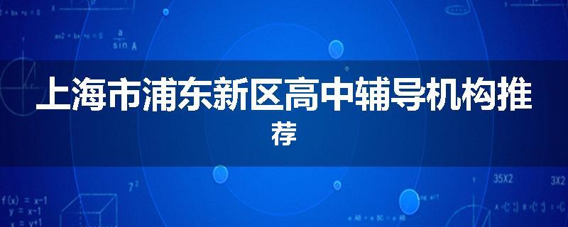 上海市浦东新区高中辅导机构推荐