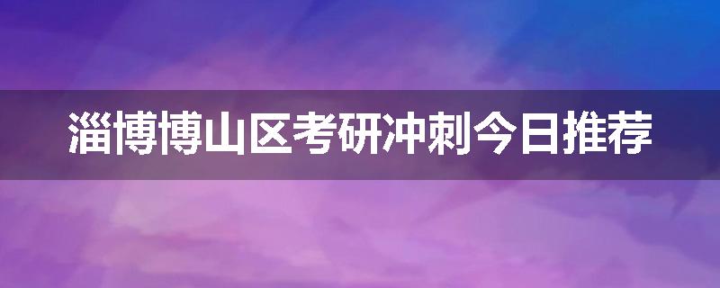 淄博博山区考研冲刺今日推荐