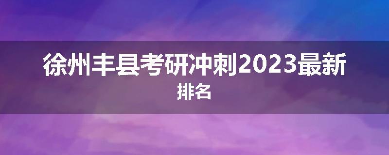 徐州丰县考研冲刺2023最新排名