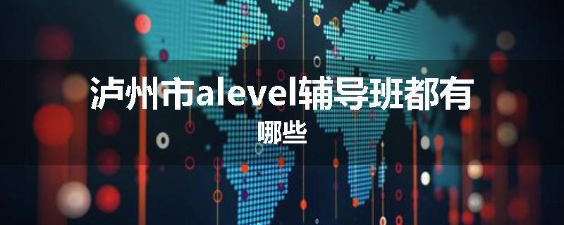 泸州市alevel辅导班都有哪些