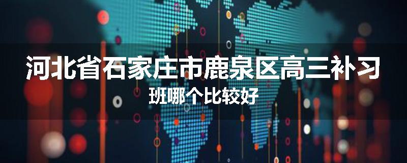 河北省石家庄市鹿泉区高三补习班哪个比较好