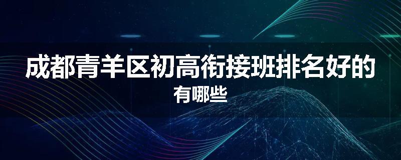 成都青羊区初高衔接班排名好的有哪些
