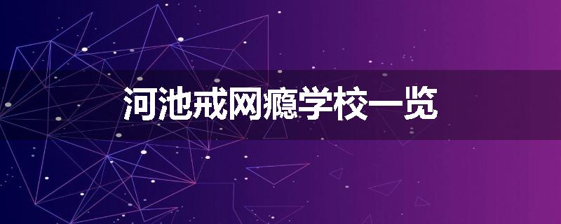 河池戒网瘾学校一览