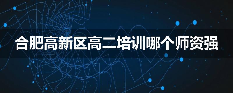 合肥高新区高二培训哪个师资强