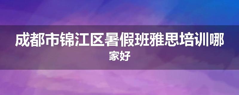 成都市锦江区暑假班雅思培训哪家好