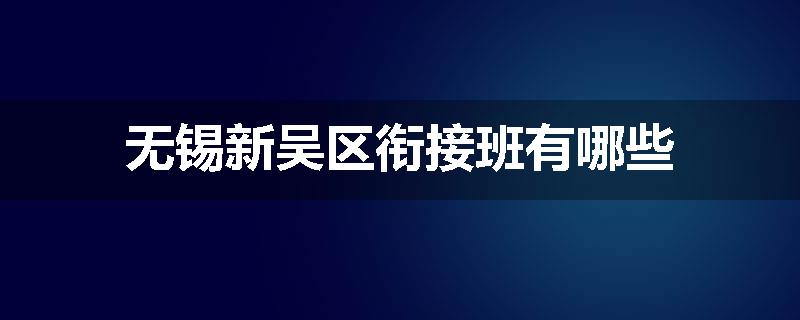 无锡新吴区衔接班有哪些