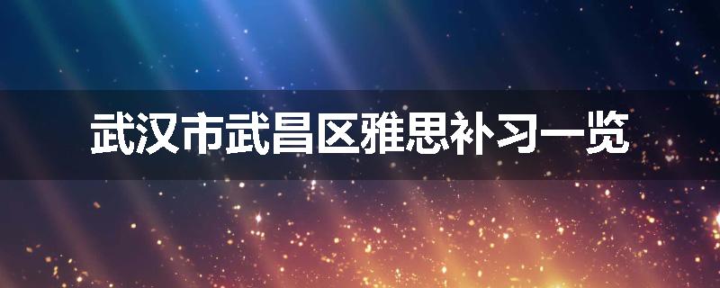 武汉市武昌区雅思补习一览