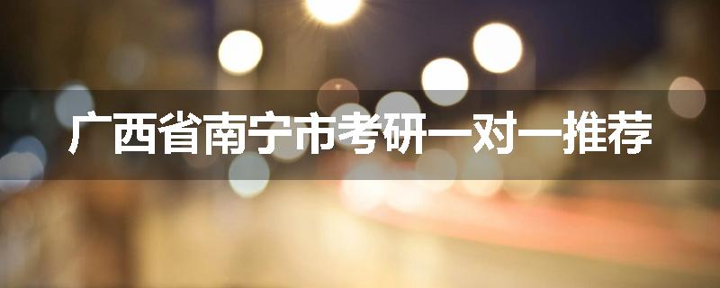 广西省南宁市考研一对一推荐