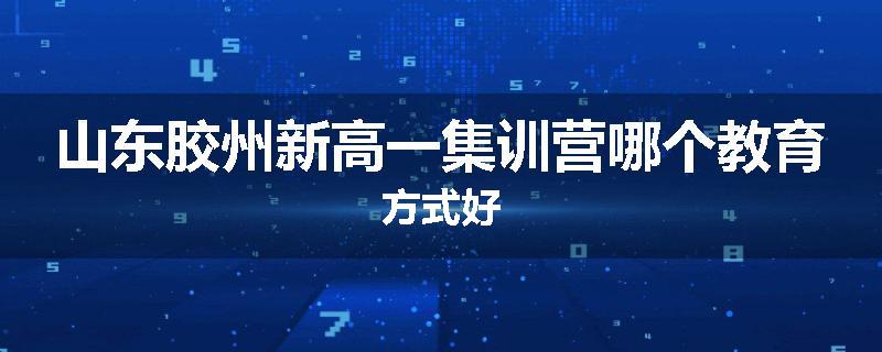 山东胶州新高一集训营哪个教育方式好