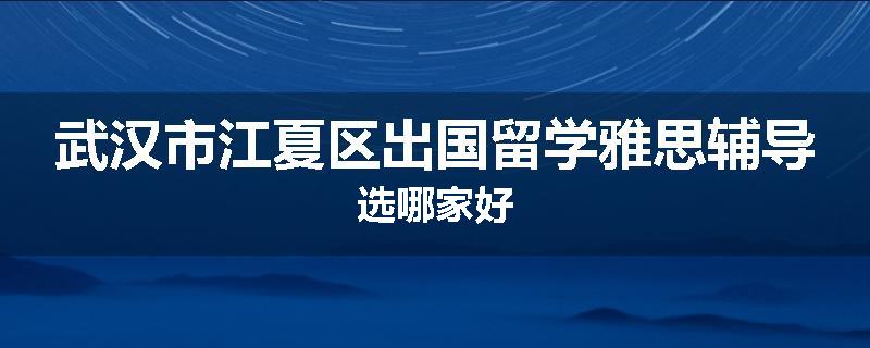 武汉市江夏区出国留学雅思辅导选哪家好